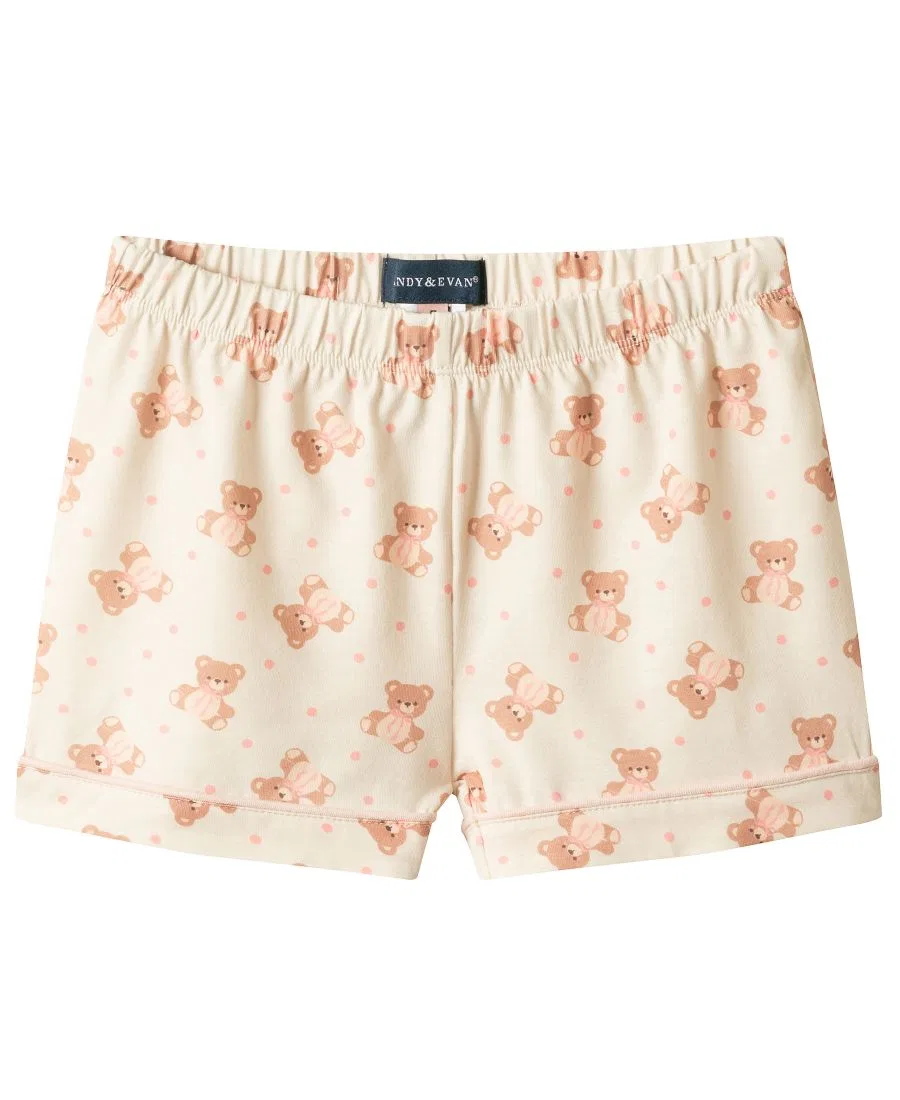 Комплект пижамы с принтом, модель Button-Down Shirt and Shorts Pajama Set Andy & Evan, Light Cream — фото 4