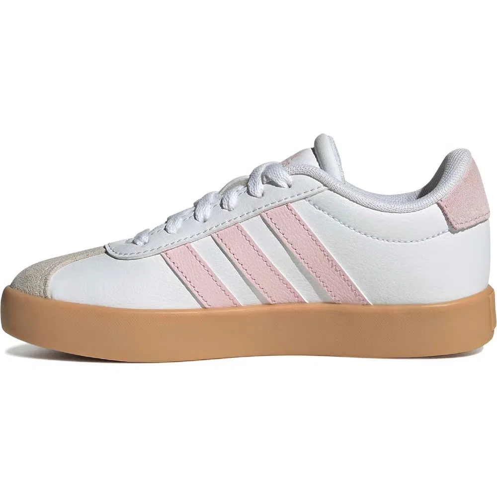 Детские кроссовки VL Court 3.0 Adidas, White/Pink/Tan — фото 3