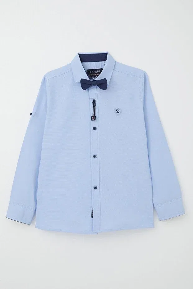 Детская рубашка для мальчиков с длинным рукавом Breeze, Light Blue — фото 4
