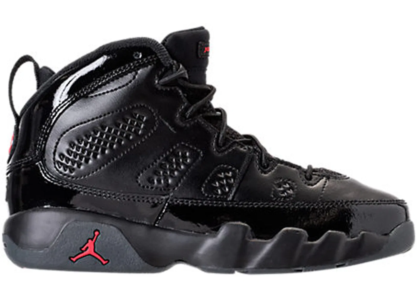 Детские кроссовки для мальчиков с высоким берцем Jordan 9 Retro Jordan, Black/University Red-Anthracite