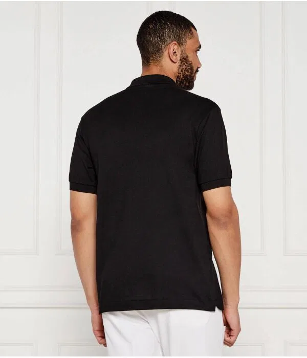 Поло мужское Lacoste классического кроя, Relaxed Fit, черный — фото 3