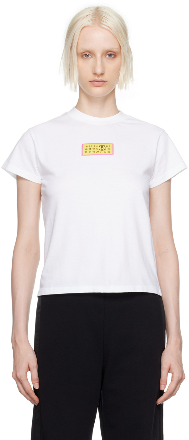 

Белая футболка с нашивкой-логотипом MM6 Maison Margiela, Optic white