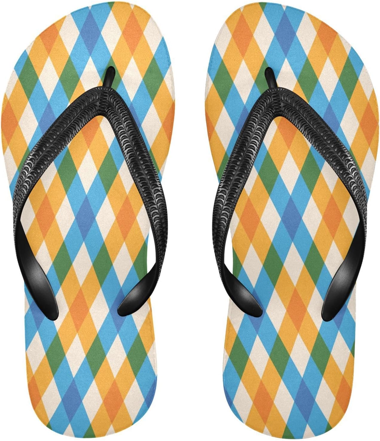 

Вьетнамки с оранжевой клеткой «буффало», пляжные шлепанцы для душа, резиновые нескользящие летние шлепанцы для женщин и мужчин Sinestour