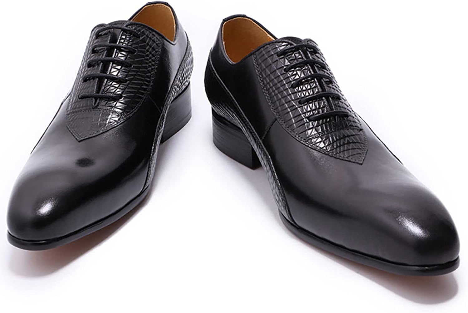 

Мужские кожаные дерби на шнуровке, классические оксфорды, офисная и свадебная обувь для мужчин, черные, 43 Qaxzesa