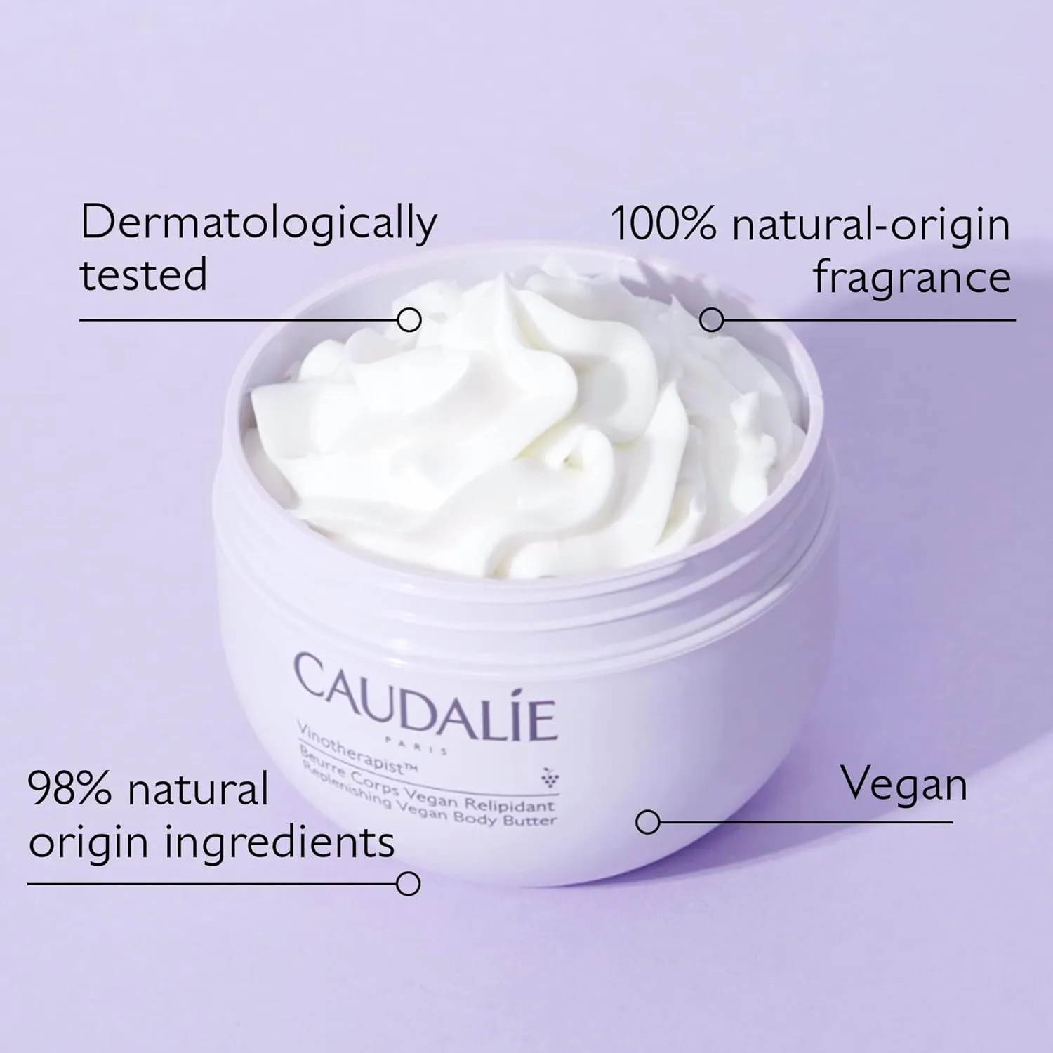 Восстанавливающее веганское масло для тела Caudalie Vinotherapist с маслом ши и маслом виноградных косточек, снимает зуд, вызванный экземой и другими кожными заболеваниями - 250 мл — фото 3