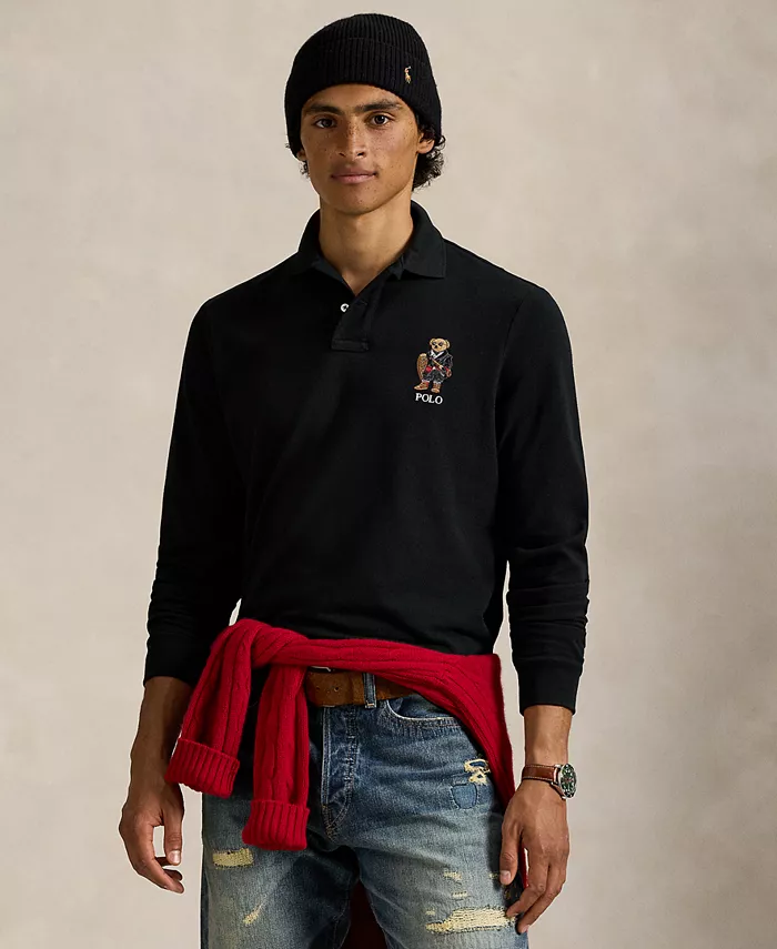 

Мужская классическая поло с длинным рукавом Polo Bear Polo Ralph Lauren, черный