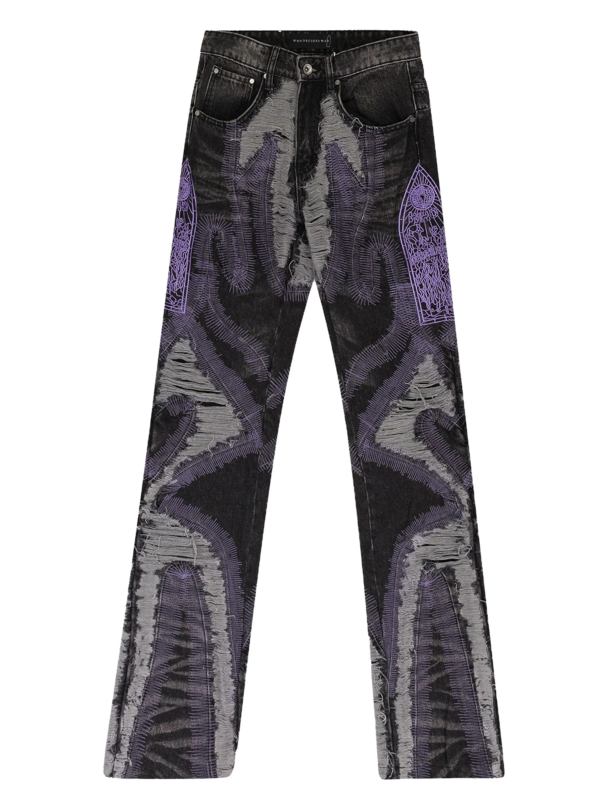 

Джинсы с эффектом потертости Who Decides War, черный
