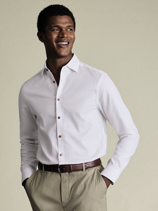 

Хлопковая рубашка с длинными рукавами, не требующая глажки Charles Tyrwhitt, White
