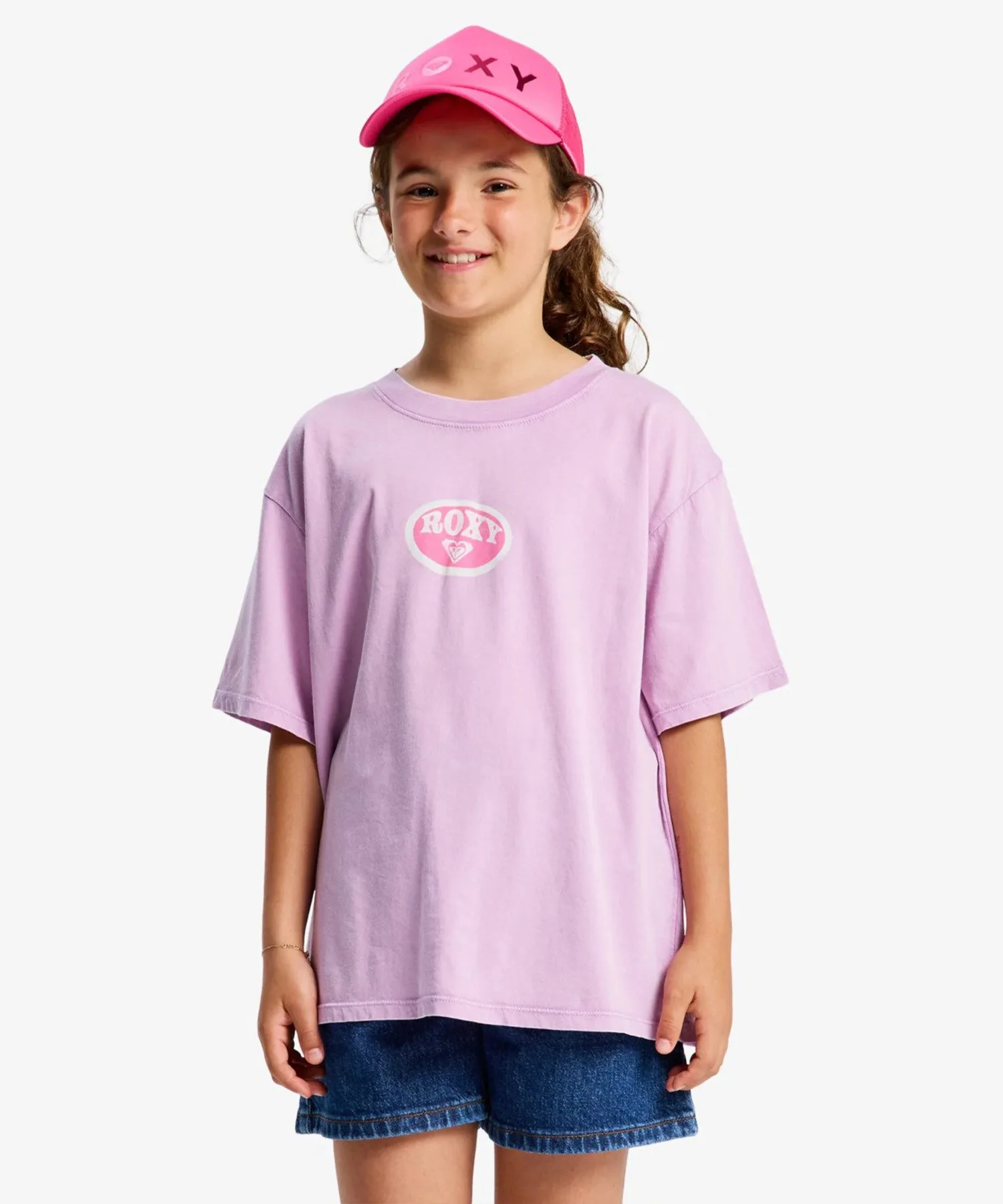 Детская футболка ROXY EVEOVERSIZE с принтом синяя — фото 3