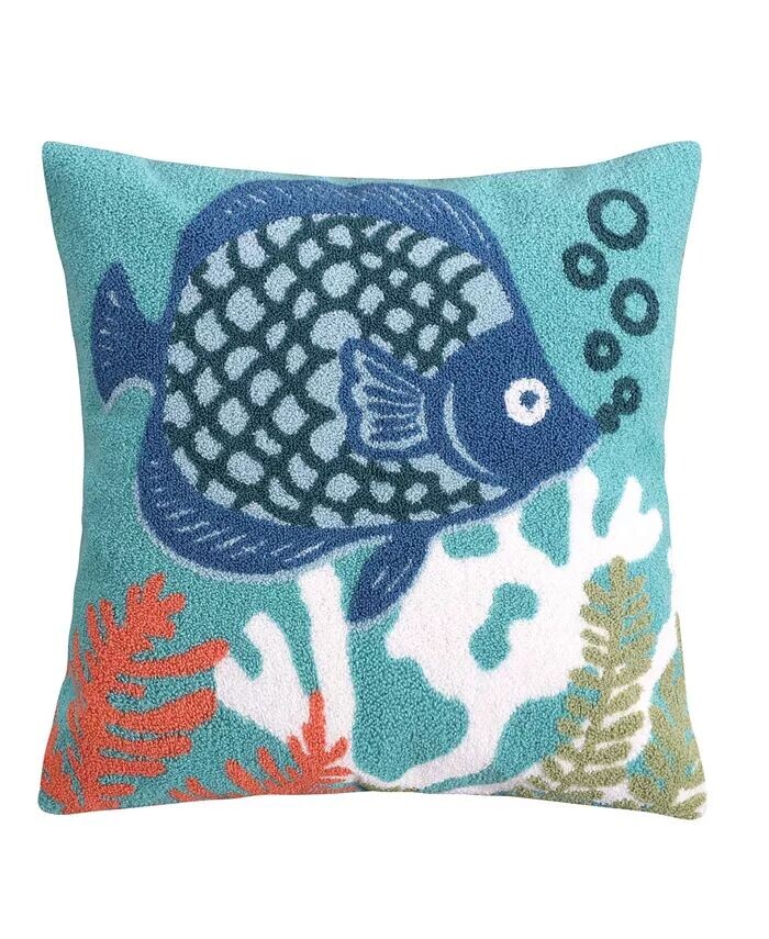 

Декоративная подушка Sancti Petri Fish, 18 x 18 дюймов Levtex, синий