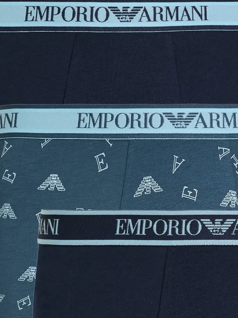 Комплект из трех боксеров с логотипом EMPORIO ARMANI, синий — фото 2
