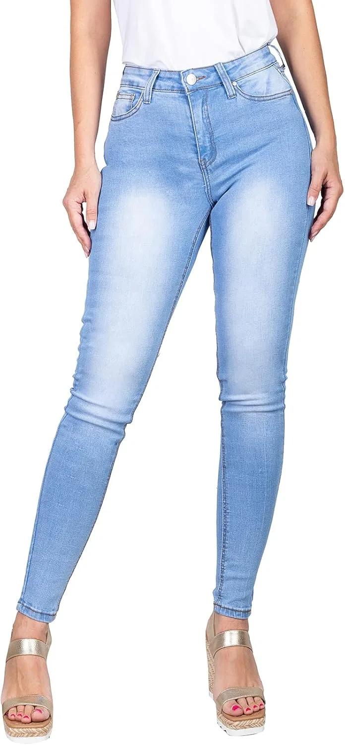 

2LUV Женские обтягивающие джинсы скинни с 5 карманами, темная кислотная мойка