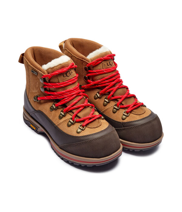 Ботинки кожаные зимние UGG, темно-коричневый / коричневый — фото 3