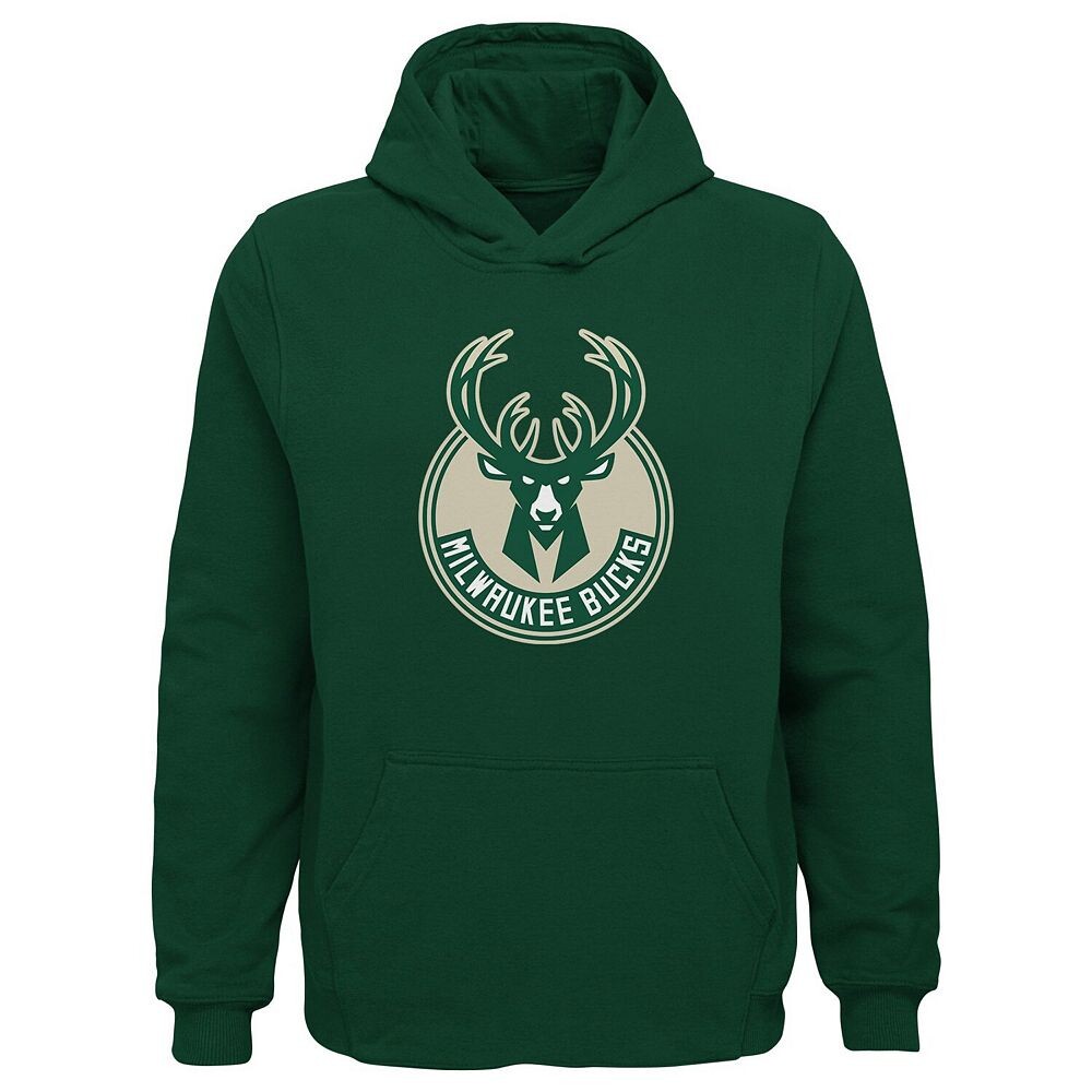 зеленый пуловер с капюшоном и логотипом Youth Hunter Milwaukee Bucks Primary Outerstuff, цвет Buk Multi