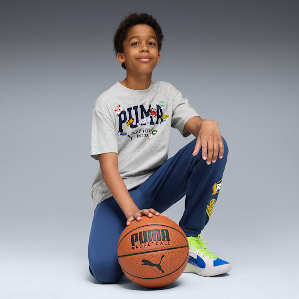Баскетбольная футболка для больших детей Hooper Hotline Puma, серый — фото 3