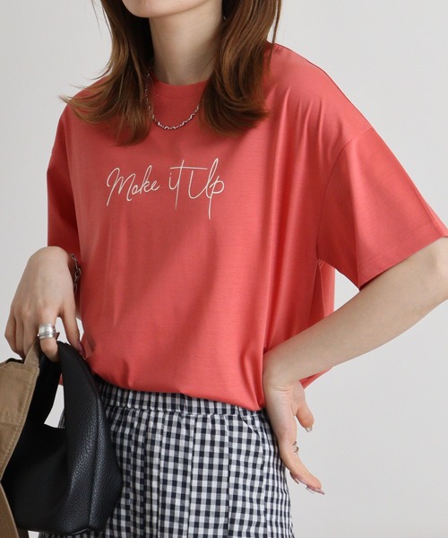 

Футболка с простым логотипом EGLANTINE, кораллово-розовый