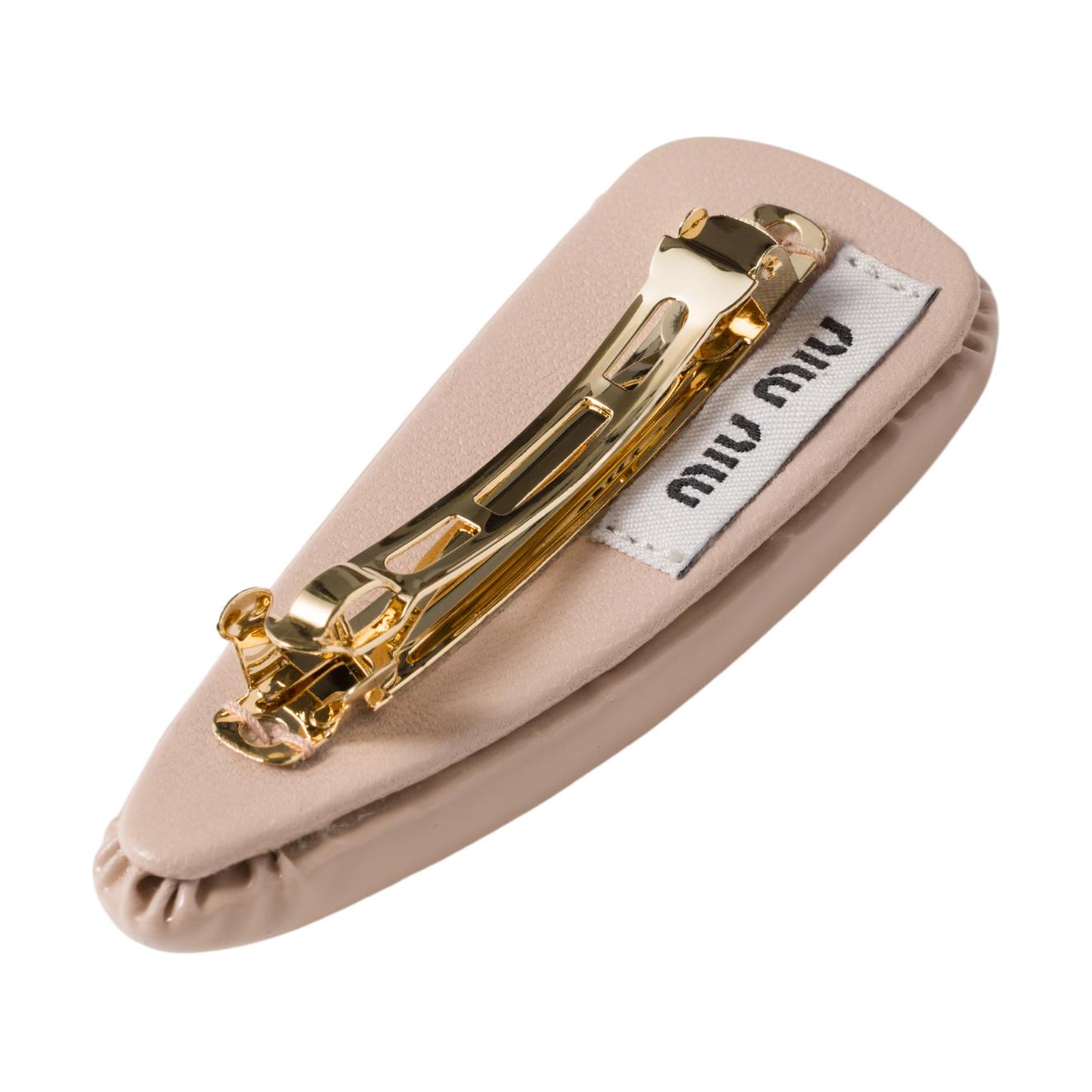 Заколки для волос MIU MIU, лакированные, телесно-розовые — фото 3