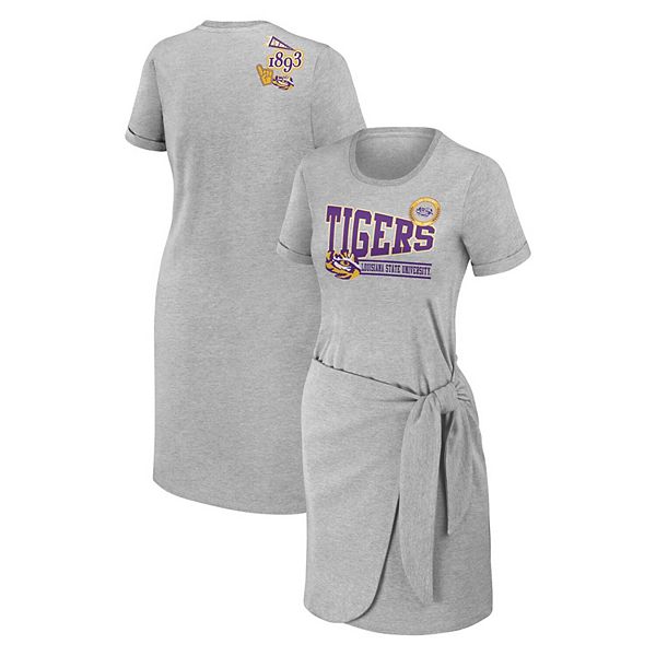 

Женское платье-футболка с узлом heather gray lsu tigers Wear By Erin Andrews