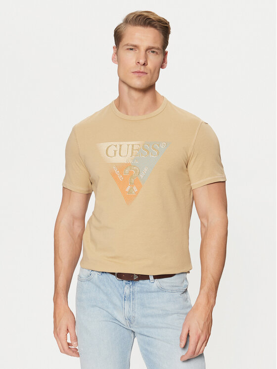 

Футболка узкого кроя Guess, бежевый