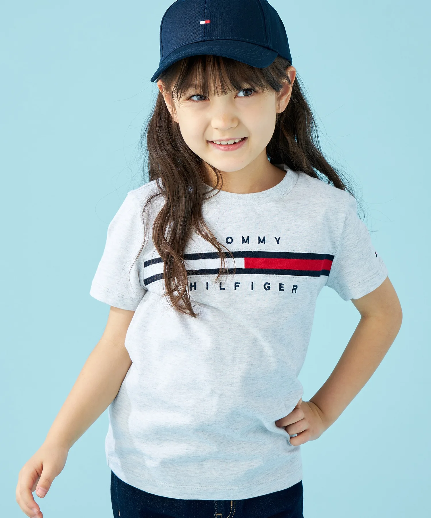 Детская футболка с флагом Tommy Hilfiger серая