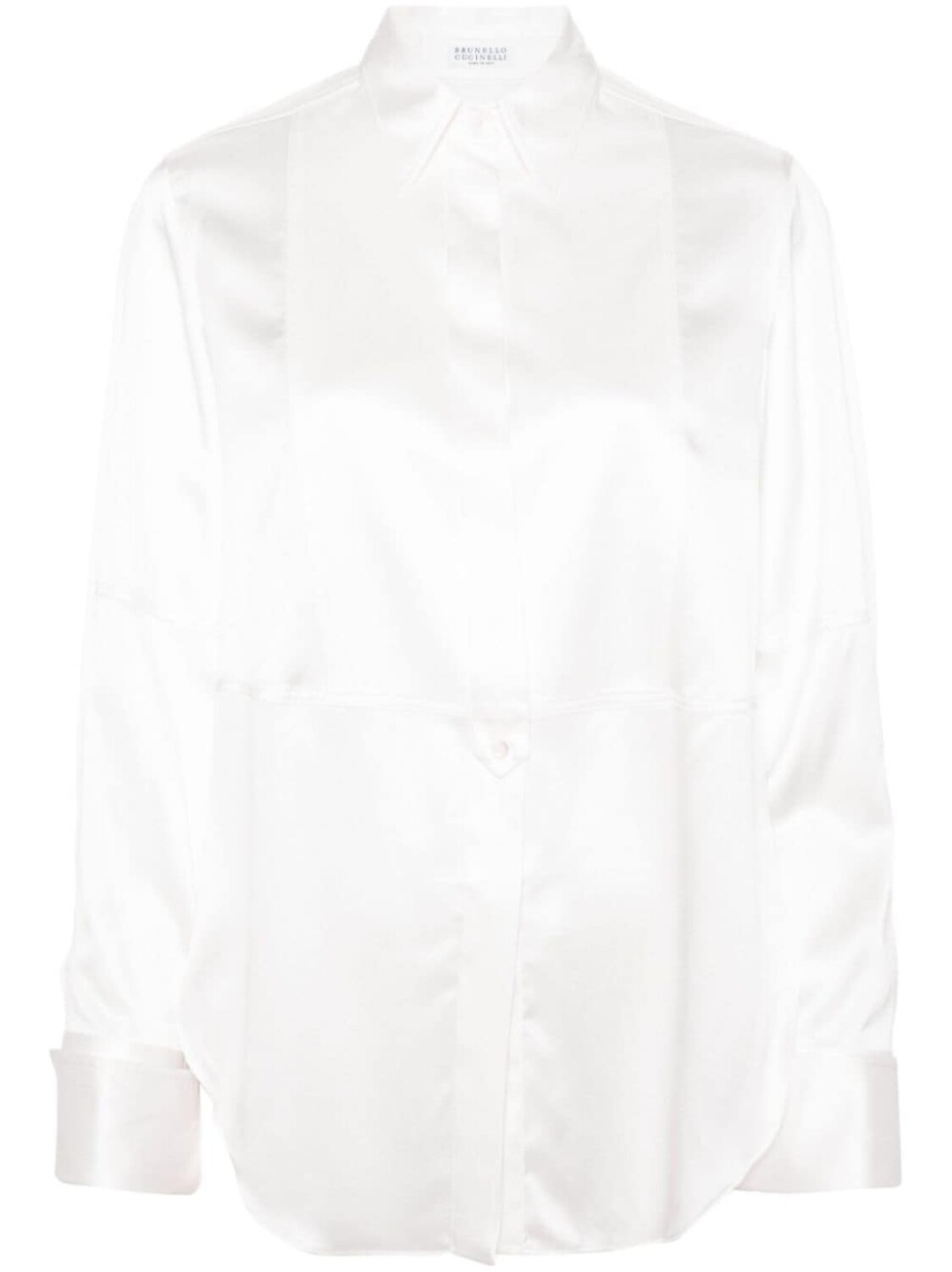 

Brunello Cucinelli атласная рубашка с длинными рукавами, нейтральный цвет