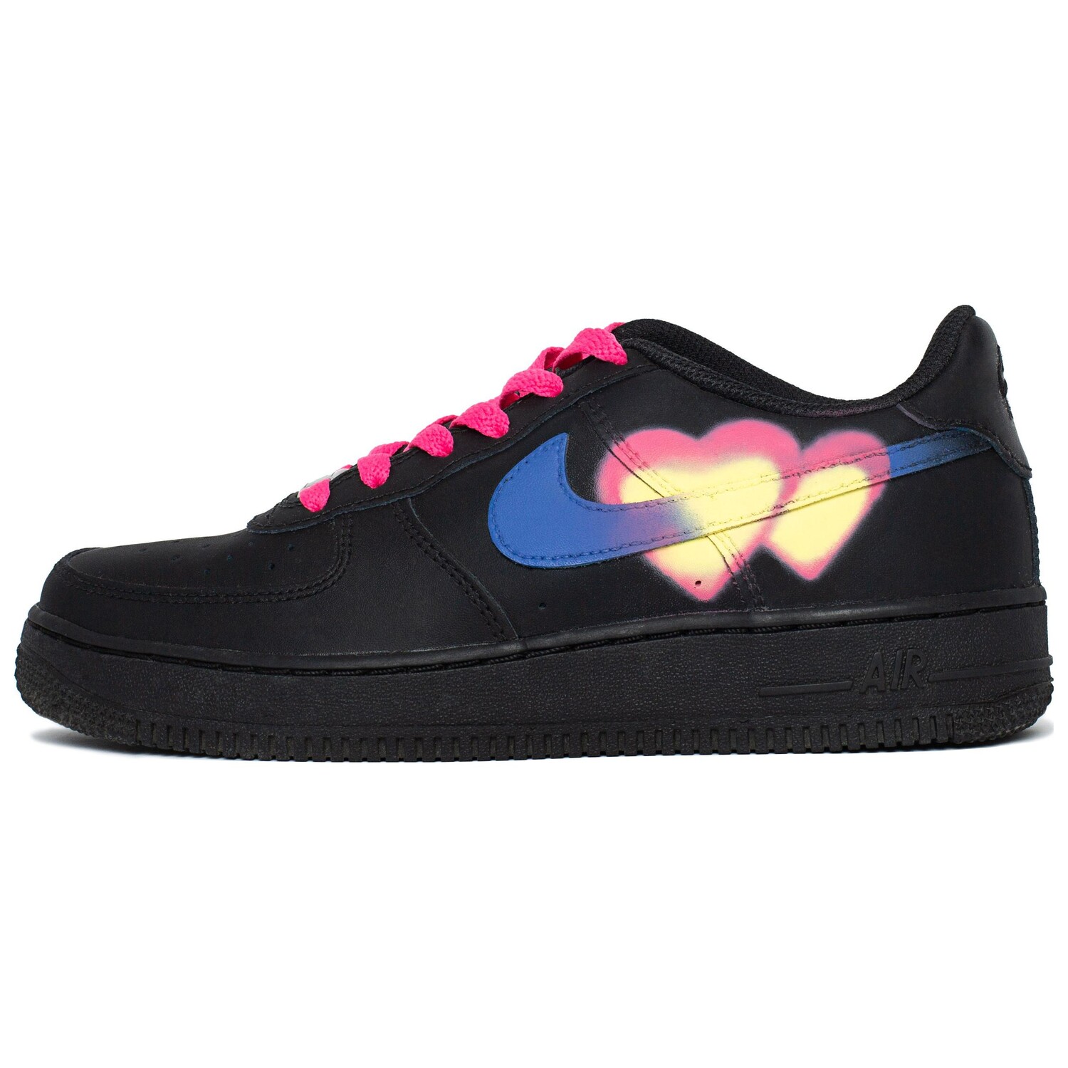 

Кроссовки Nike Air Force 1 Skateboard Shoes Women's Low-Top Black Pink/Yellow Blue