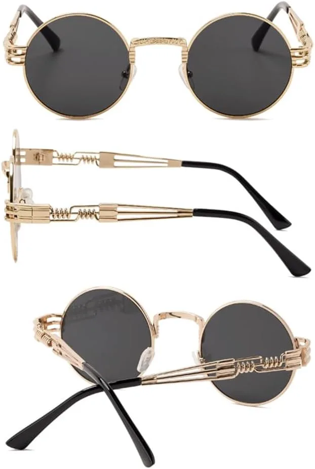 

Модные ретро-солнцезащитные очки в стиле стимпанк с металлическими дужками для мужчин и женщин, разноцветные, с защитой от УФ-излучения UV400 KTUCN, N19 Gold Yellow