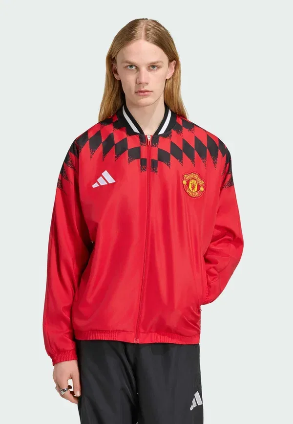 Толстовка с капюшоном Adidas Performance Manchester United Stadium Track Top Club Wear, красная