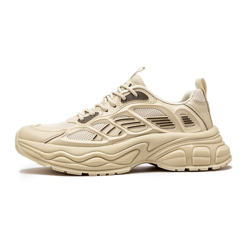 

Амортизирующие, противоскользящие, дышащие, увеличивающие рост низкие массивные кроссовки цвета экрю для мужчин JOSINY, Ecru