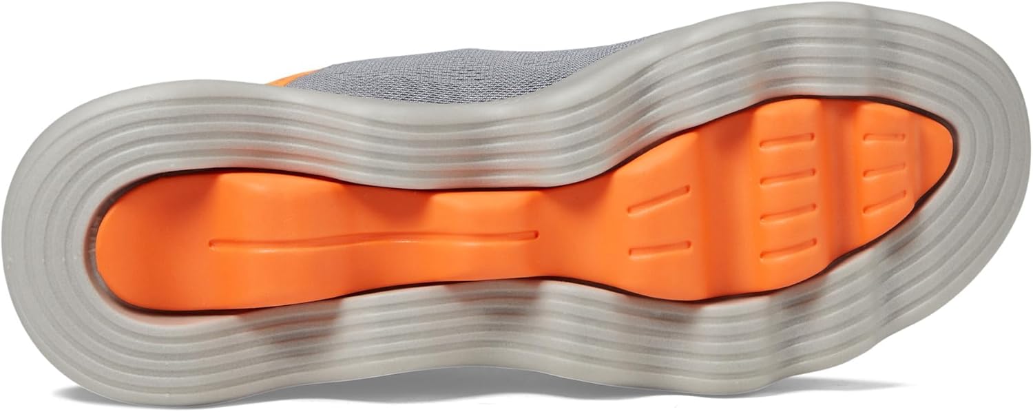 Мужские слипоны Skechers Hands Free Go Walk Massage Fit - Шведская модель, оранжевый/серый — фото 3
