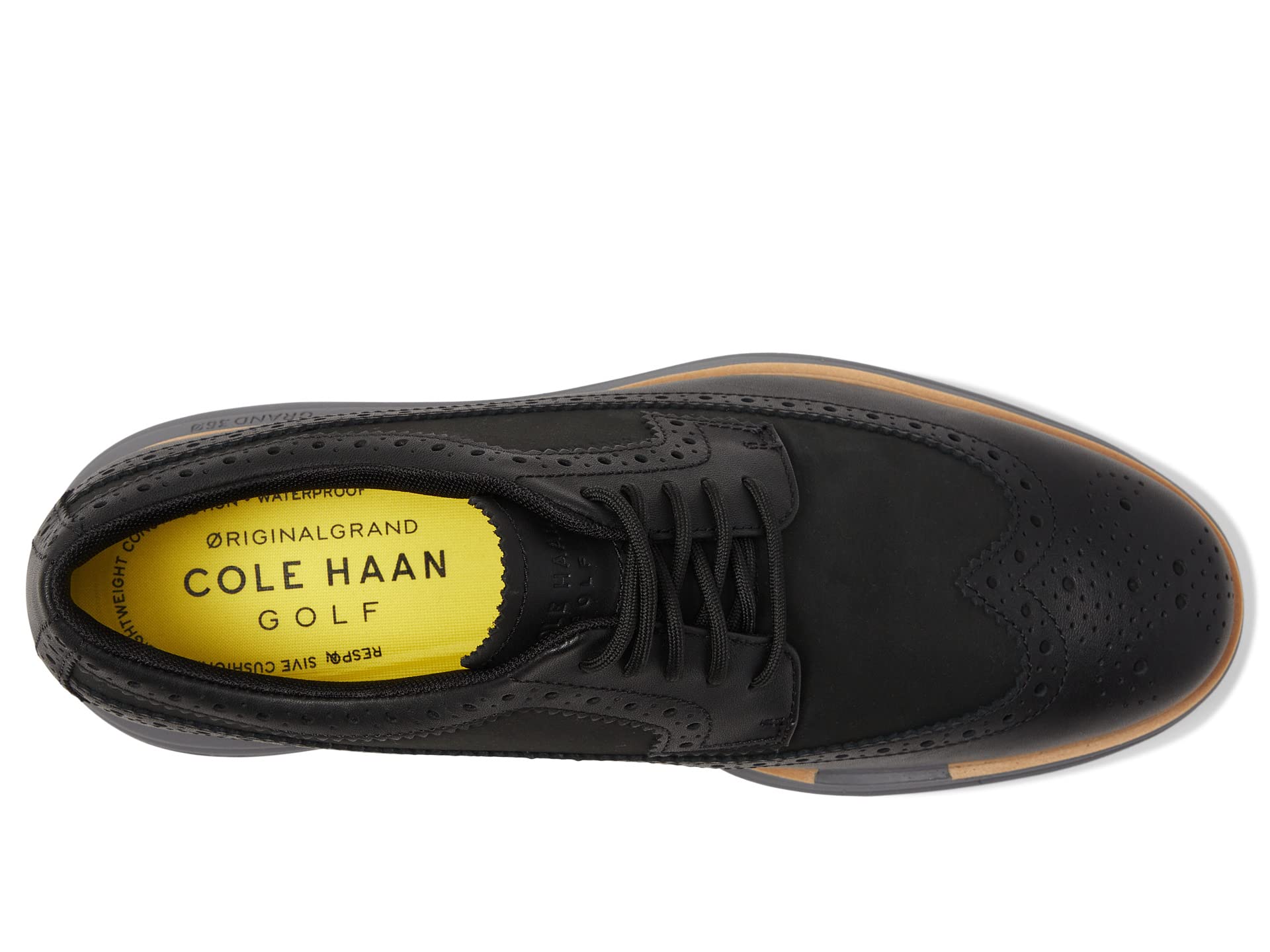 Кроссовки Cole Haan Originalgrand Tour Golf Waterproof, цвет Black/Natural/Quiet Shade — фото 2