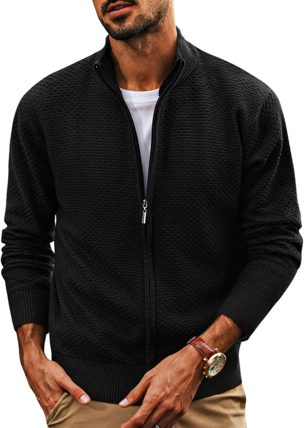 

Мужской кардиган Paul Jones с воротником-стойкой и длинными рукавами PJ PAUL JONES