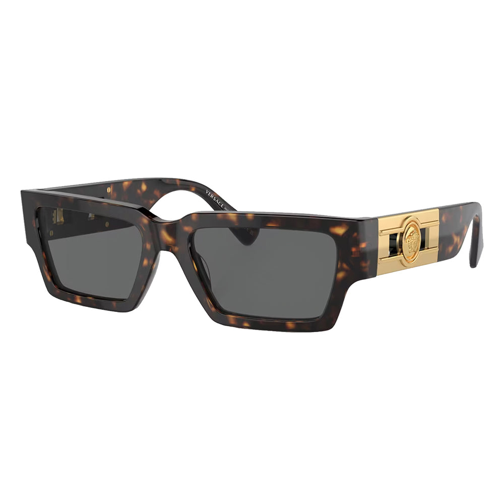 

Солнцезащитные очки Versace VE 4459 108/87 54 мм унисекс прямоугольной формы, цвет havana