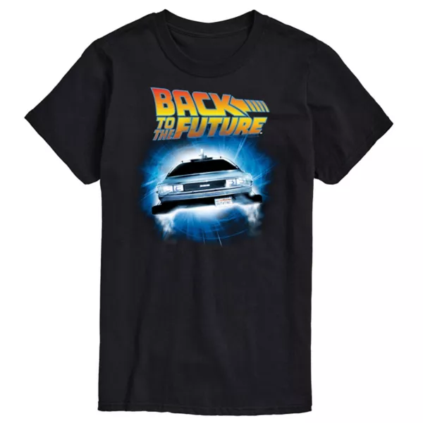 

Большой и высокий логотип «Назад в будущее» и футболка с графикой Delorean Licensed Character, черный