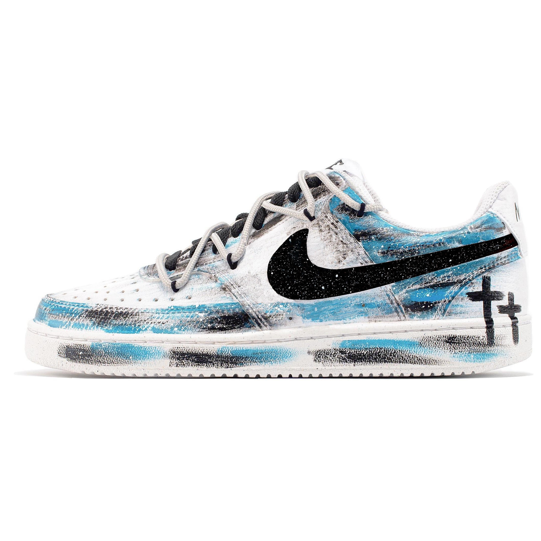 

Nike Кроссовки Court Vision 1 с низким верхом, износостойкие, дышащие, мужские, для скейтбординга, черно-синие