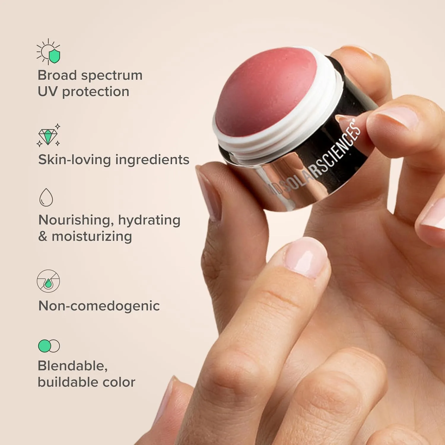 Кремовые румяна с тонирующим эффектом SPF 30 | Кремовые румяна с солнцезащитным фильтром | Увлажняющая формула с эффектом сияния | Легкая, стойкая текстура | 0,53 унции Mdsolarsciences, Magic Hour — фото 2