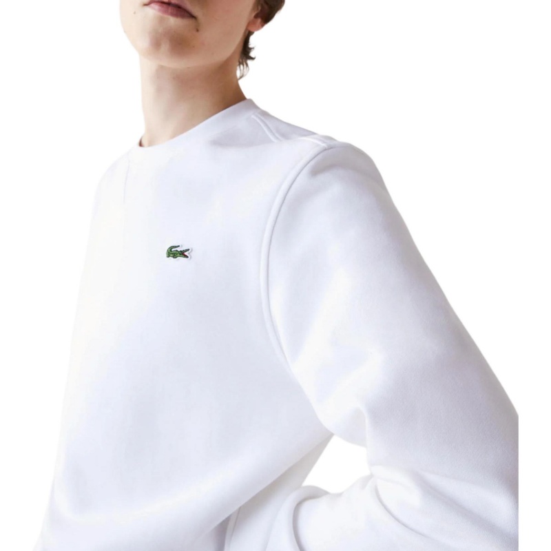 Толстовка Lacoste Мужская хлопковый флис, белый — фото 3
