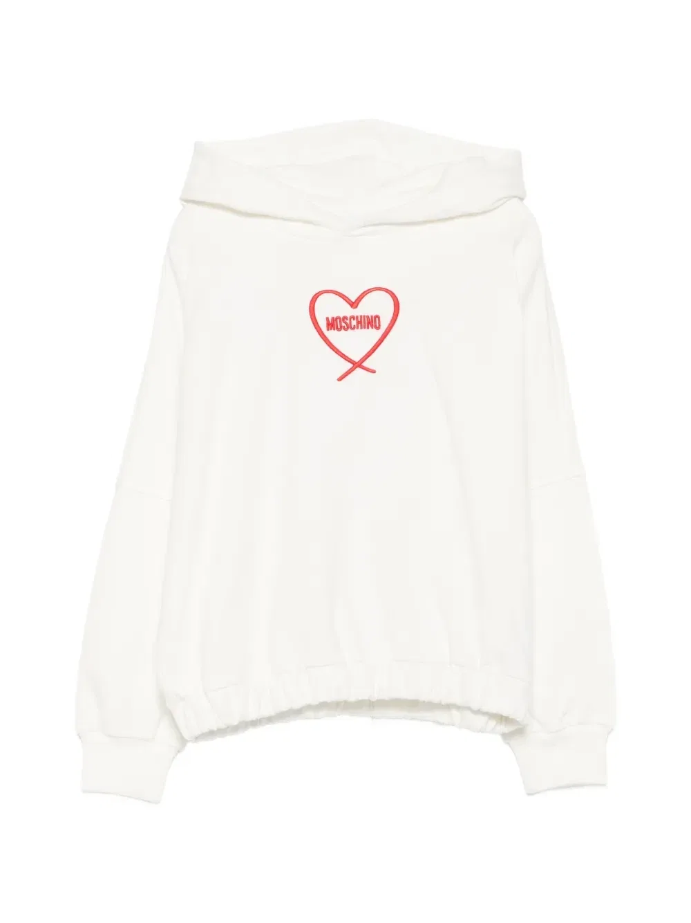 Худи с сердечным мотивом Moschino Kids, белый
