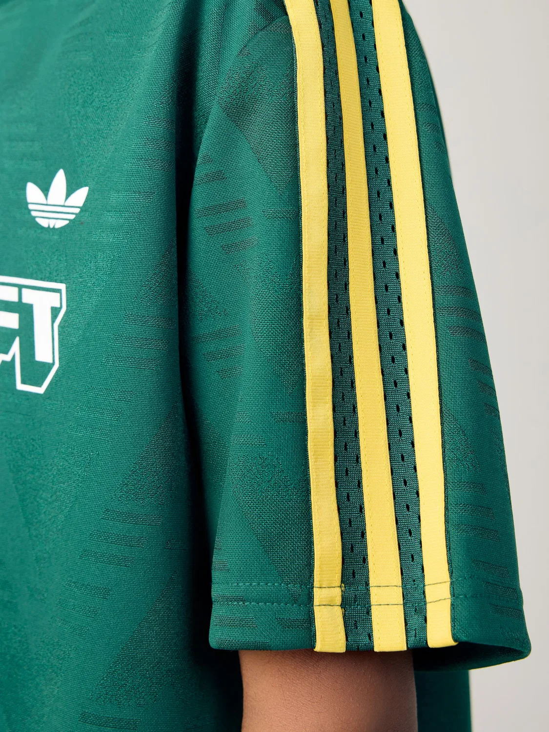 Футболка с жаккардовым узором, свободная, adidas Originals, зеленый — фото 4