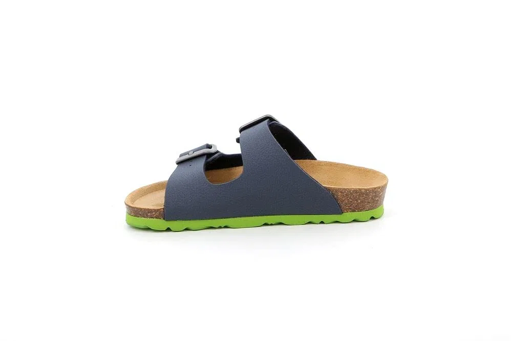 Детские тапочки для мальчиков с анатомической стелькой Grunland SINT BAMB SLIPPER, Lime Blue Grünland Il Benessere È Naturale — фото 3