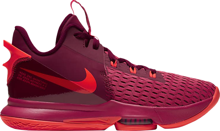 Кроссовки Nike LeBron Witness 5 'Gym Red Crimson', красный - фото