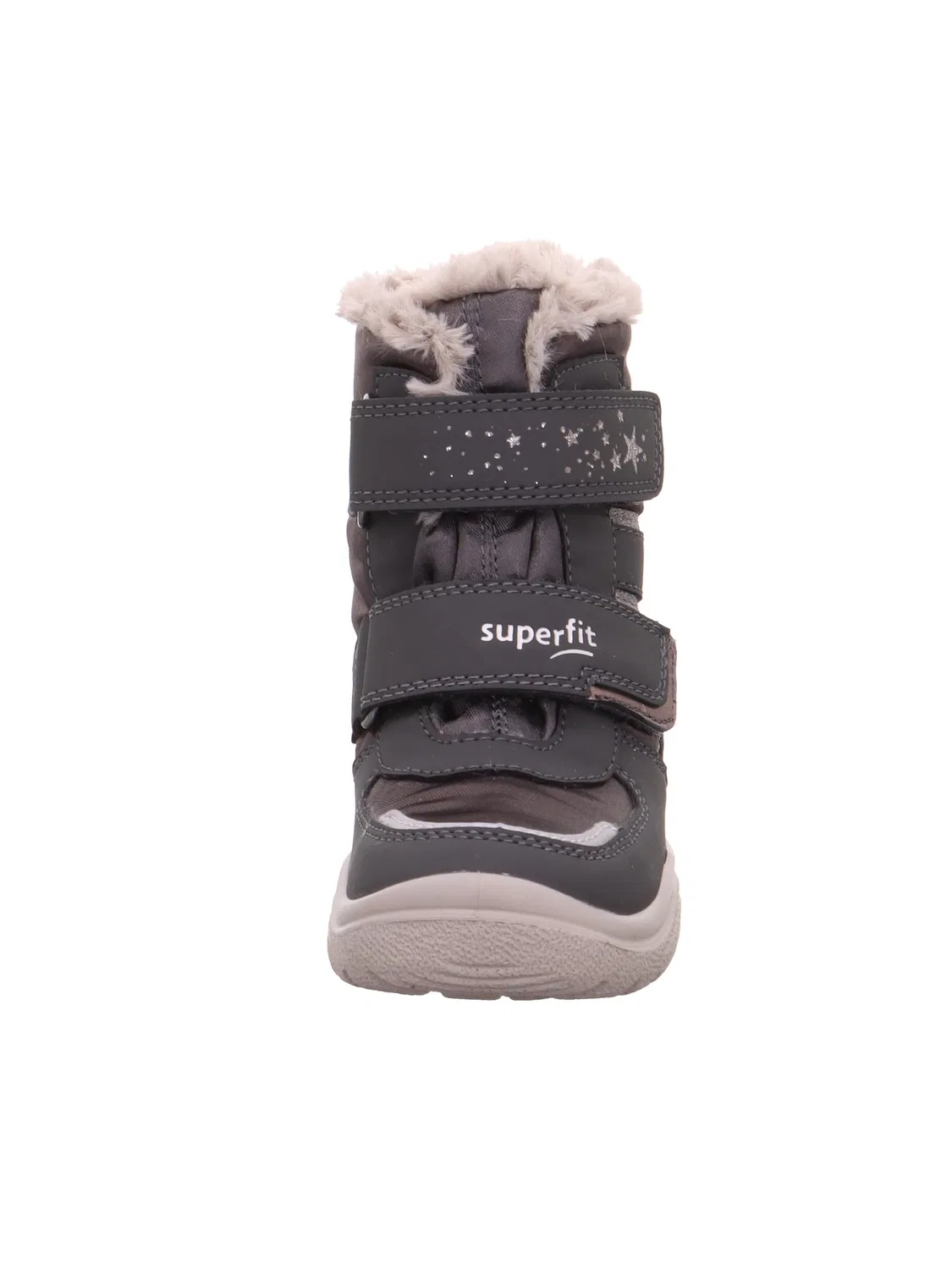 Детские зимние сапоги для девочек с липучками Crystal Superfit, Grey Beige — фото 2