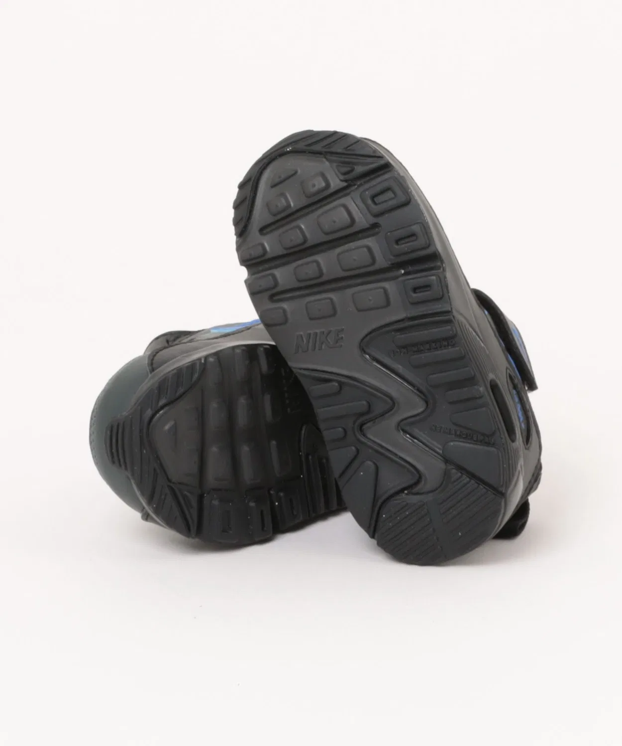 Детские кроссовки с липучкой Air Max 90 Mesh VS TD NIKE, Black/Racblu — фото 3