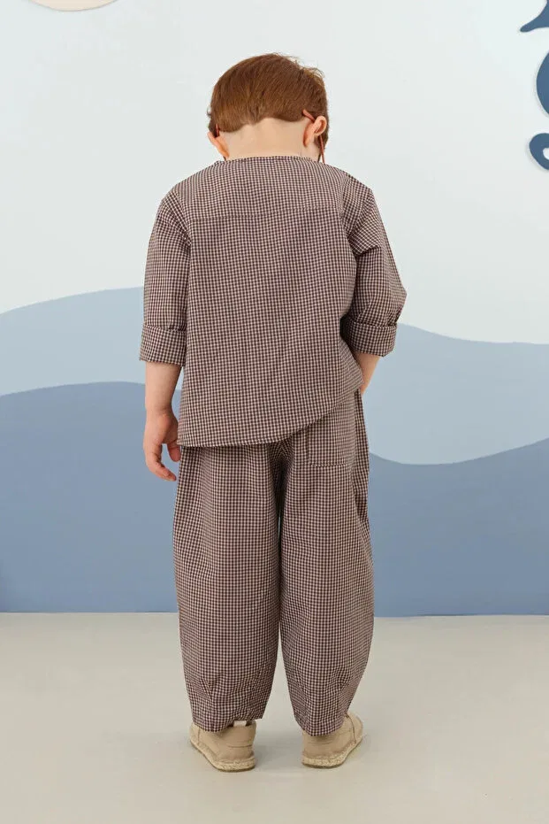 Детская рубашка для мальчиков с длинным рукавом Mioma Kids, Brown — фото 3