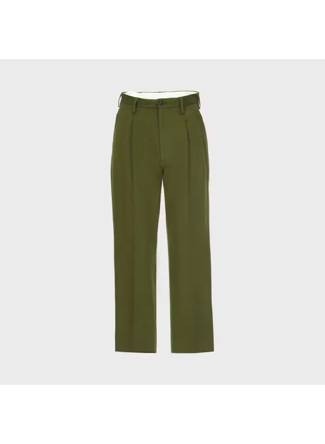 Брюки свободные прямые хлопковые Zara, темно-зеленый — фото 2