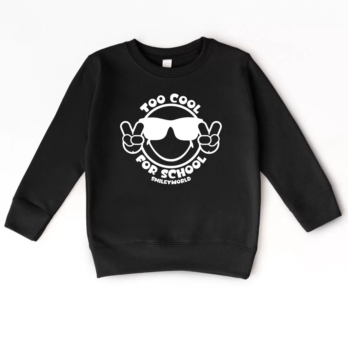 Детский свитшот с принтом SmileyWorld Too Cool For School The Juniper Shop, Black