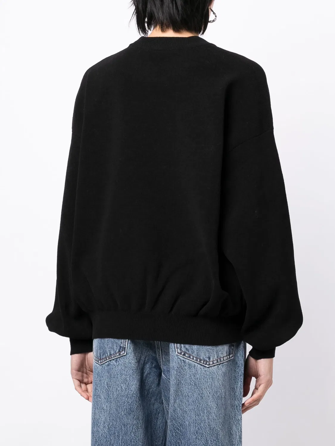 Свитер с лейблом и ребристой текстурой Alexander Wang, черный — фото 2