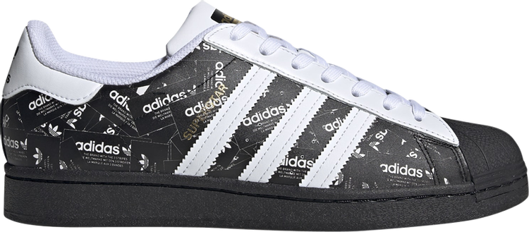 Кроссовки Adidas Superstar 'All Over Print - Black', черный - фото