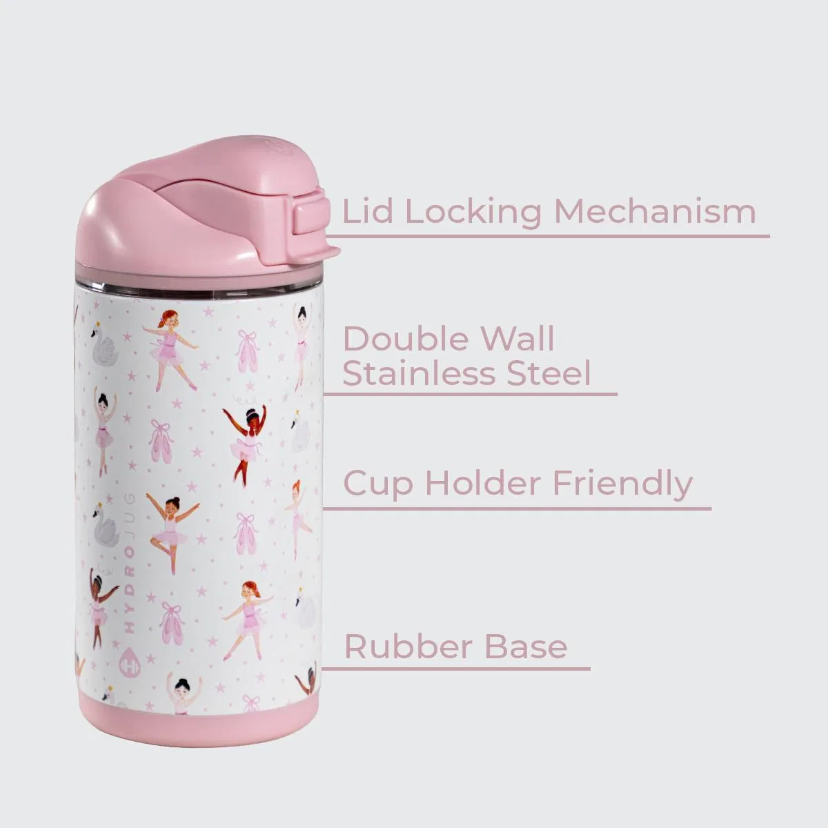 Детская бутылка для воды 0,4 л с трубочкой и поильником Ease2o HydroJug, Ballerina — фото 2