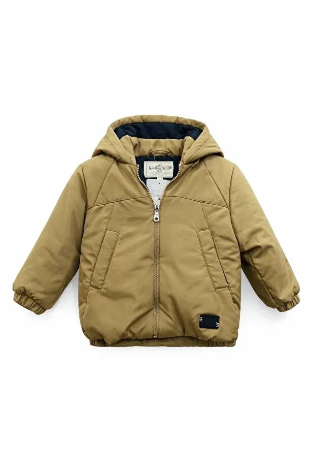Детское пальто для мальчиков с капюшоном NK Kids, Camel